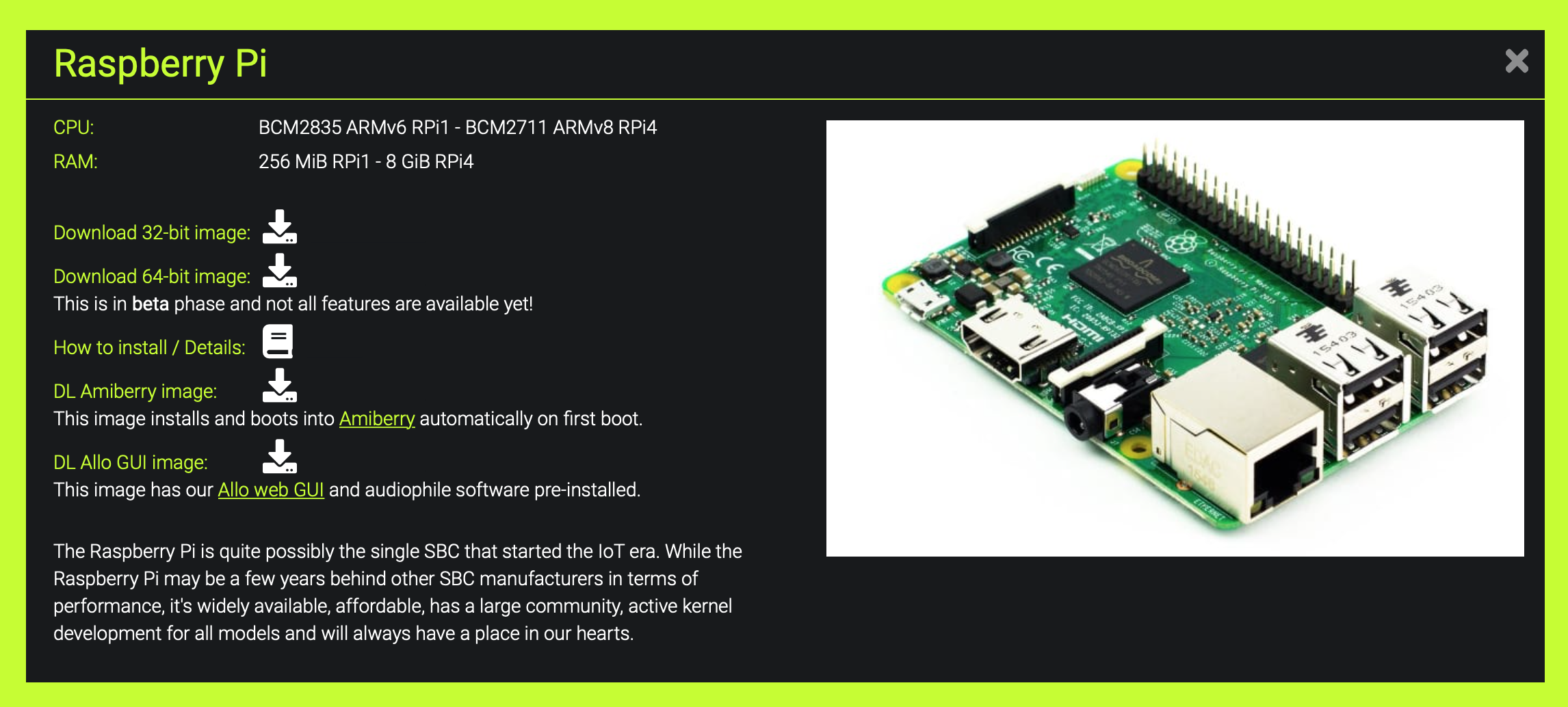 DietPi image for RaspberryPi